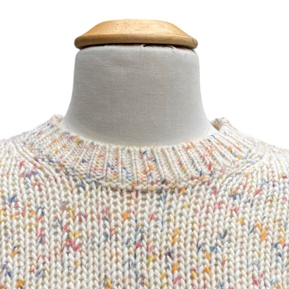 Gap Chunky Wool Rainbow Confetti Sweater Wm Sz M Pastel Mixed Stitch Feminine - Picture 3 of 11